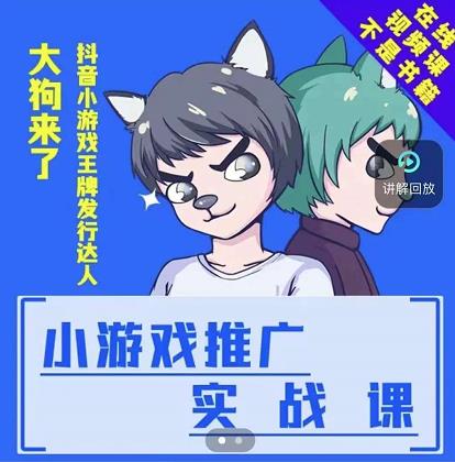 大狗来了：小游戏推广实战课，带你搭建一个游戏推广变现账号-知一项目网