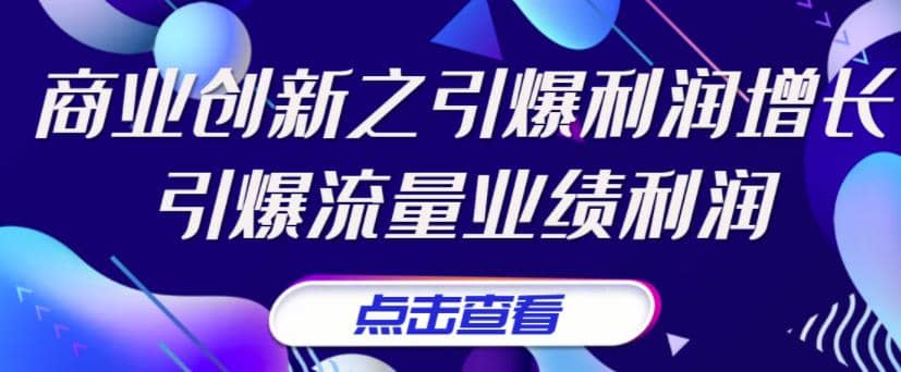 《商业创新之引爆利润增长》引爆流量业绩利润-知一项目网