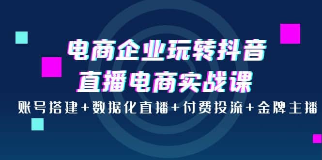 电商企业玩转抖音直播电商实战课：账号搭建 数据化直播 付费投流 金牌主播-知一项目网