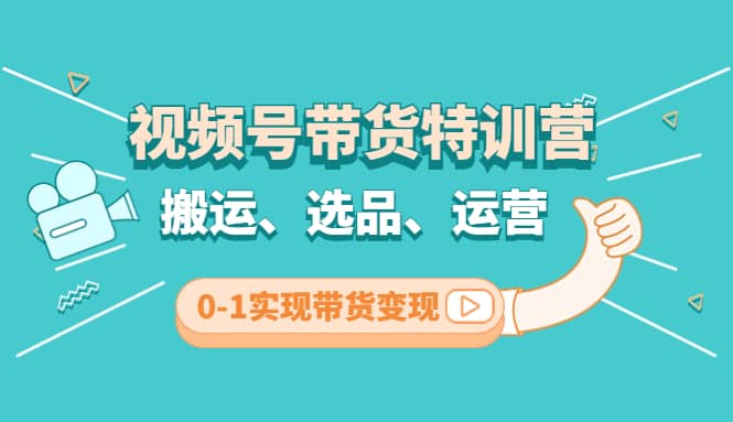 视频号带货特训营(第3期)：搬运、选品、运营、0-1实现带货变现-知一项目网