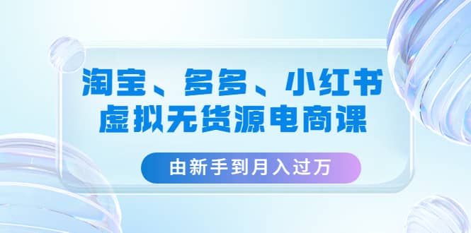 淘宝、多多、小红书-虚拟无货源电商课（3套课程）-知一项目网