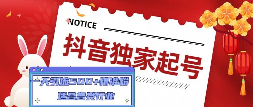 抖音独家起号，适合各类行业（9节视频课）-知一项目网