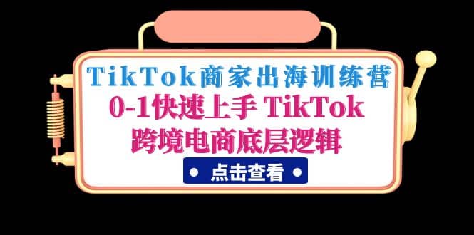 TikTok商家出海训练营：0-1快速上手 TikTok跨境电商底层逻辑(无水印)-知一项目网