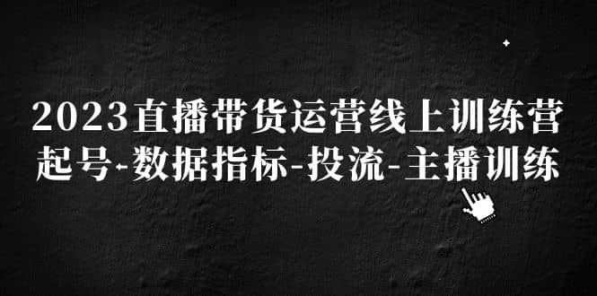 2023直播带货运营线上训练营，起号-数据指标-投流-主播训练-知一项目网