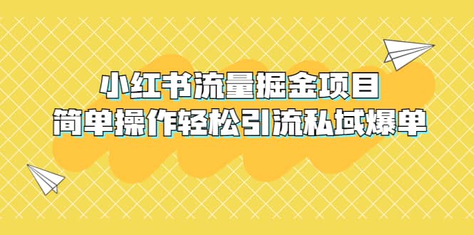 外面收费398小红书流量掘金项目，简单操作轻松引流私域爆单-知一项目网