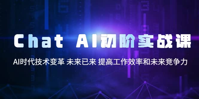Chat AI初阶实战课，AI时代技术变革 未来已来 提高工作效率和未来竞争力-白马科技