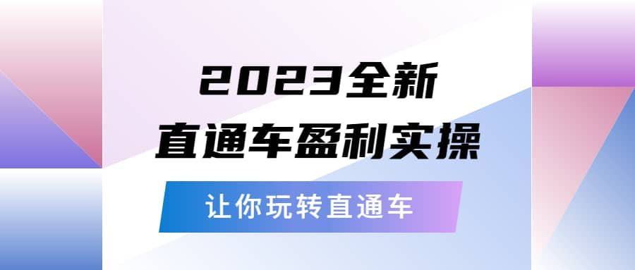 2023全新直通车·盈利实操：从底层，策略到搭建，让你玩转直通车-知一项目网