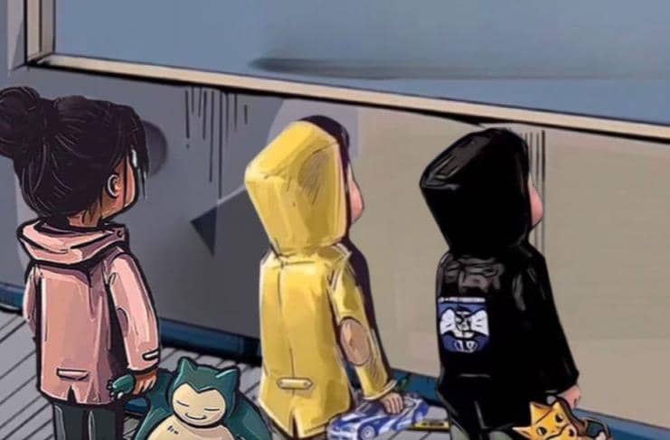 橱窗看车男孩汽车头像制作项目-知一项目网