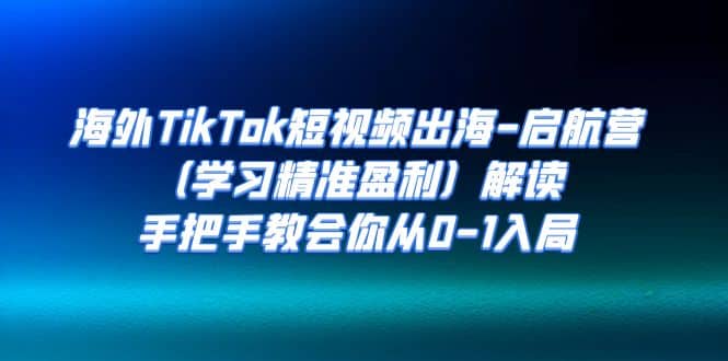 海外TikTok短视频出海-启航营（学习精准盈利）解读，手把手教会你从0-1入局-知一项目网
