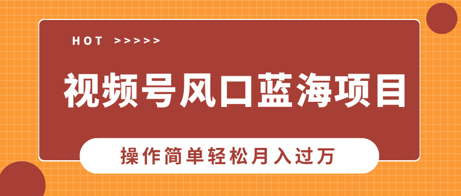 视频号风口蓝海项目，中老年人的流量密码，操作简单轻松月入过万-知一项目网
