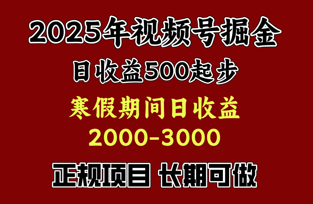 寒假期间一天收益2000+，小白一天就能上手-知一项目网