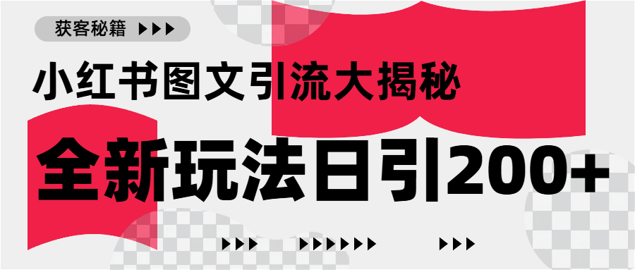 小红书图文引流，只需一张图片即可撬动百万流量，日引200+创业粉-知一项目网