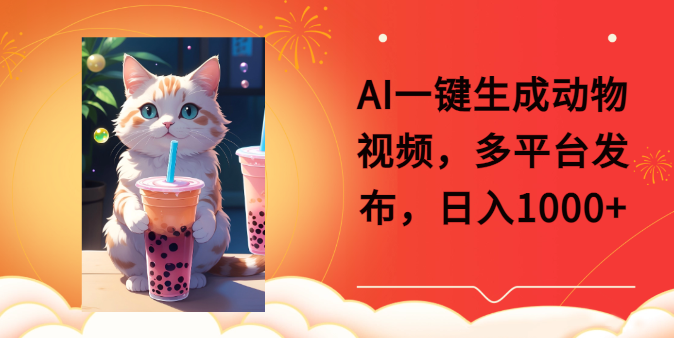 AI一键生成动物搞笑视频，多平台发布，轻松破千万播放，日入2000+-知一项目网