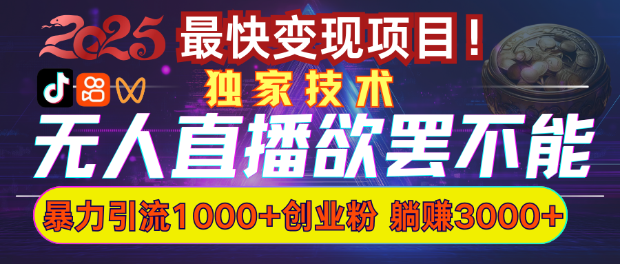欲罢不能的无人直播引流，超暴力日引流1000+高质量精准创业粉-白马科技