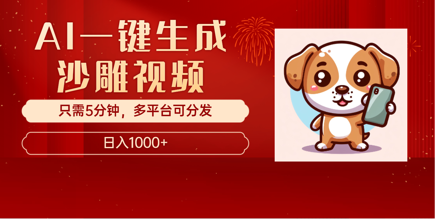 AI一键生成沙雕视频，一条视频千万播放，轻松日入1000+-知一项目网