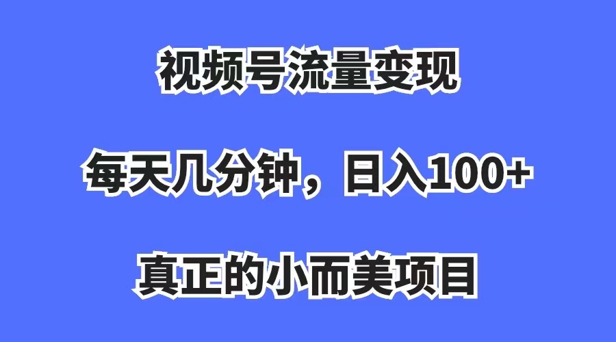视频号流量变现，每天几分钟，收入100 ，真正的小而美项目-白马科技