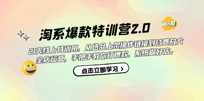 淘系爆款特训营2.0【第六期】从选品上架到付费放大 全店运营 打爆款 做好店-白马科技