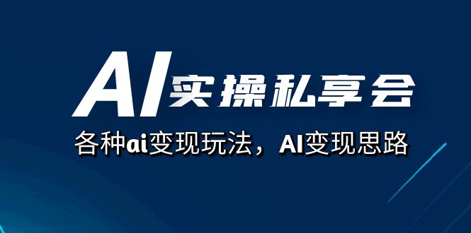 AI实操私享会，各种ai变现玩法，AI变现思路（67节课）-白马科技