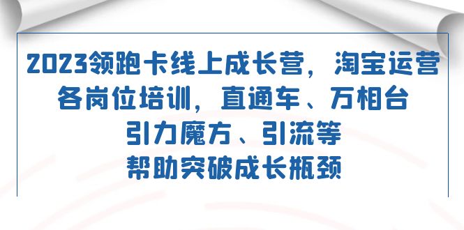 2023领跑·卡 线上成长营 淘宝运营各岗位培训 直通车 万相台 引力魔方 引流-白马科技