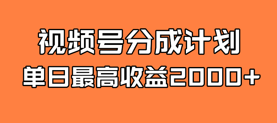 全新蓝海 视频号掘金计划 日入2000-白马科技