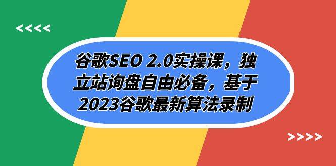 谷歌SEO 2.0实操课，独立站询盘自由必备，基于2023谷歌最新算法录制（94节-白马科技
