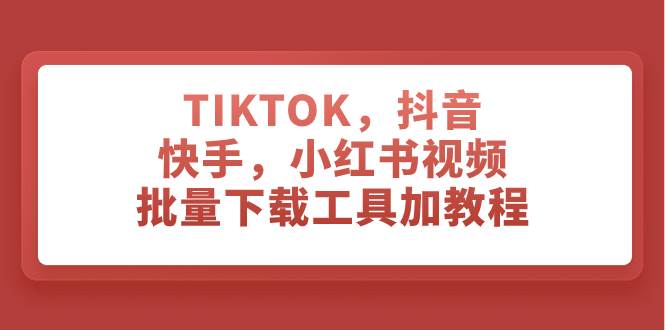 TIKTOK，抖音，快手，小红书视频批量下载工具加教程-白马科技