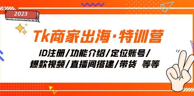 Tk商家出海·特训营：ID注册/功能介绍/定位账号/爆款视频/直播间搭建/带货-白马科技