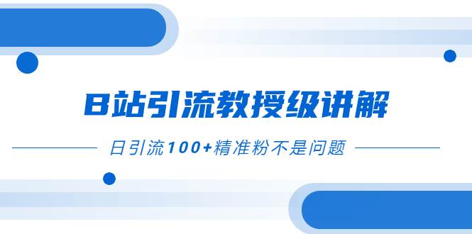 B站引流教授级讲解，细节满满，日引流100 精准粉不是问题-白马科技