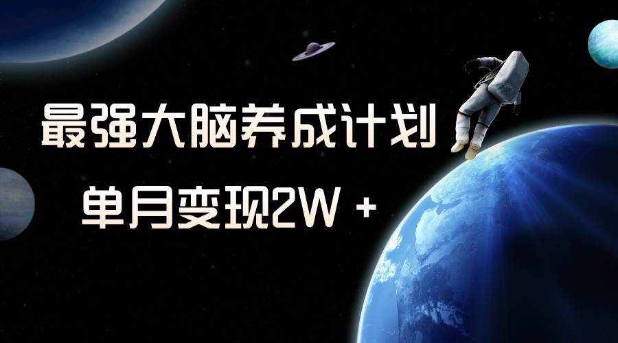 冷门虚拟项目，最强大脑养成计划，一个月变现2W＋-白马科技
