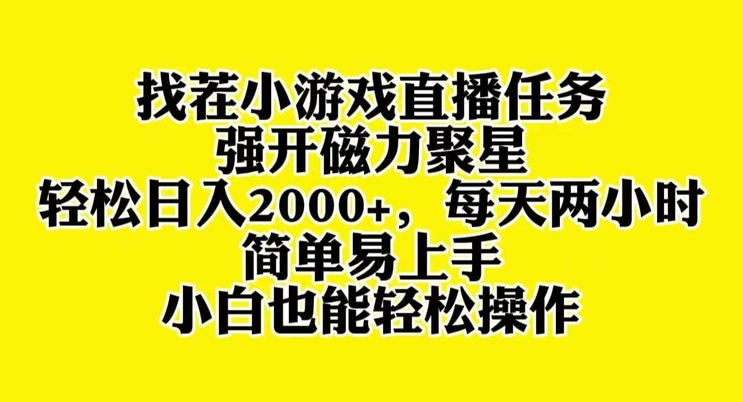 找茬小游戏直播，强开磁力聚星，轻松日入2000 ，小白也能轻松上手-白马科技