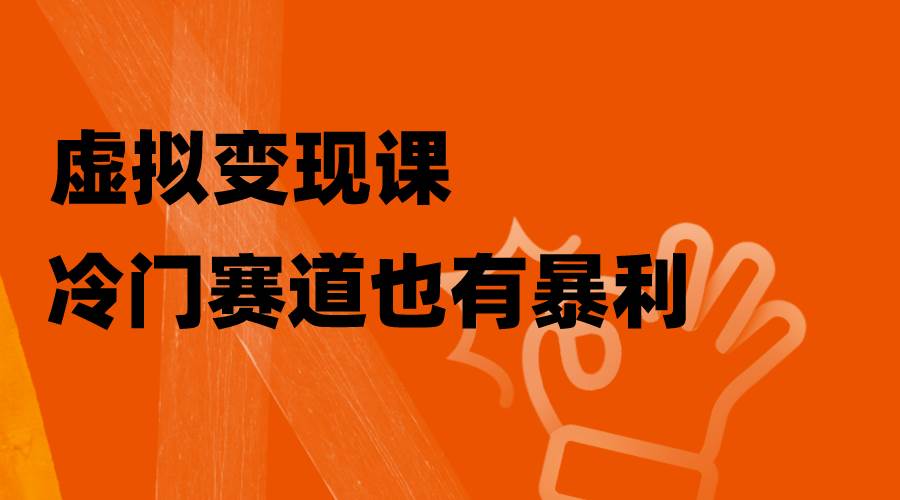 虚拟变现课，冷门赛道也有暴利，手把手教你玩转冷门私域-白马科技