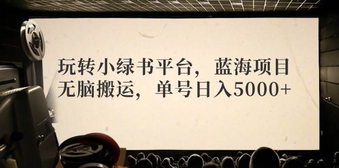 玩转小绿书平台，蓝海项目，无脑搬运，单号日入5000+-白马科技